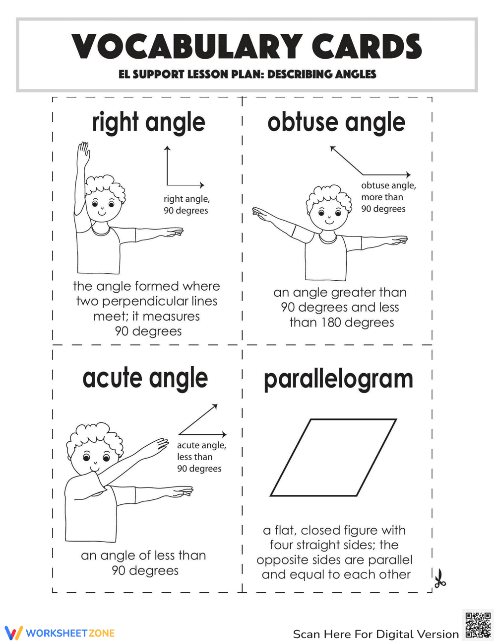 Vocabulary Cards: Describing Angles - Page 1