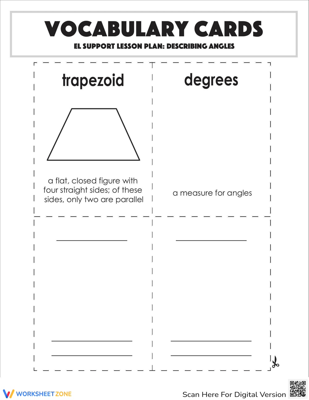 Vocabulary Cards: Describing Angles - Page 2