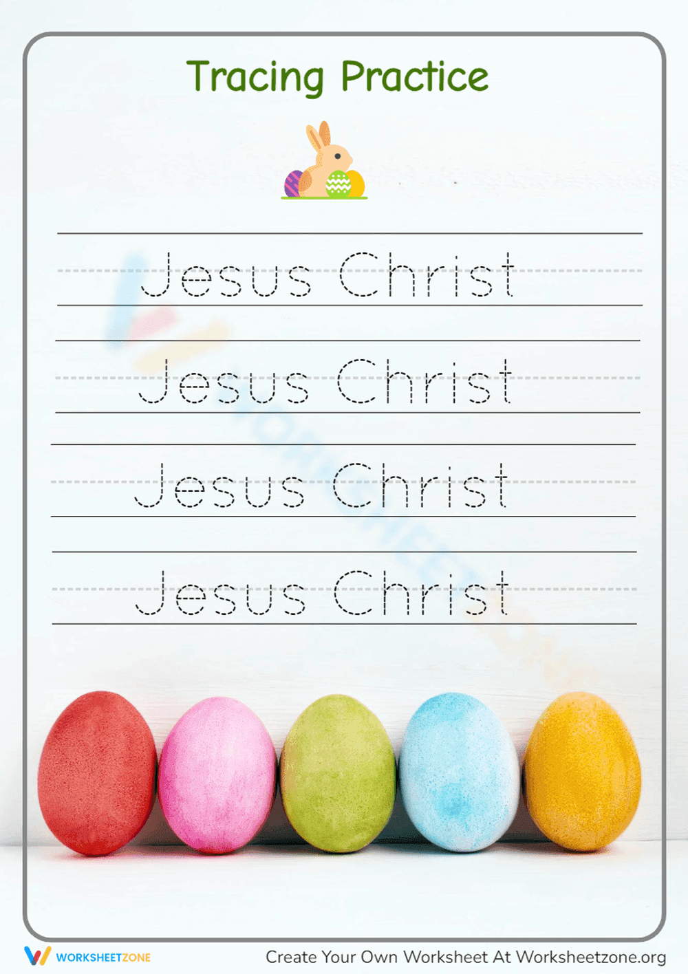 Easter Name Tracing - Jesus Christ - Page 1