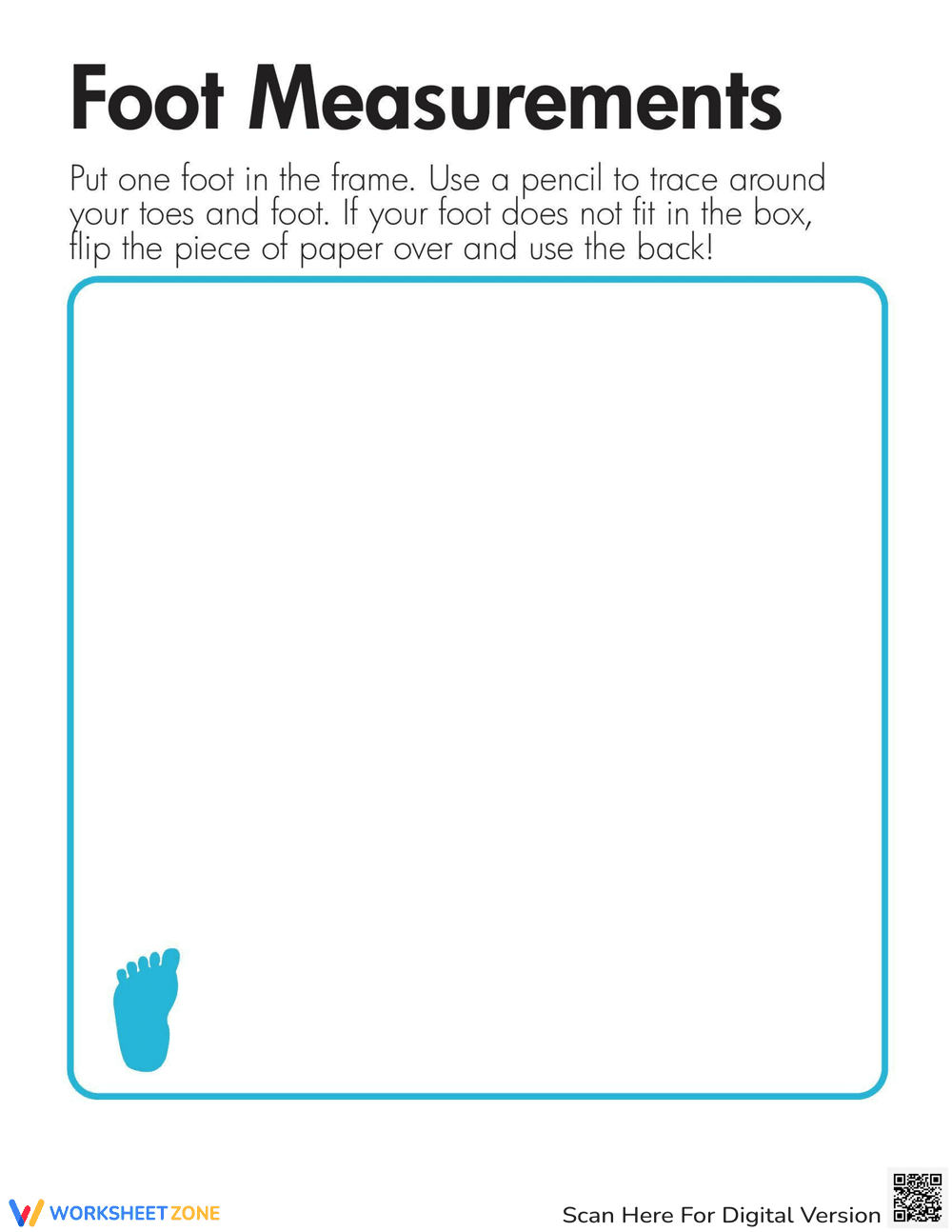 Measurement: Foot and Second Worksheet - Page 1