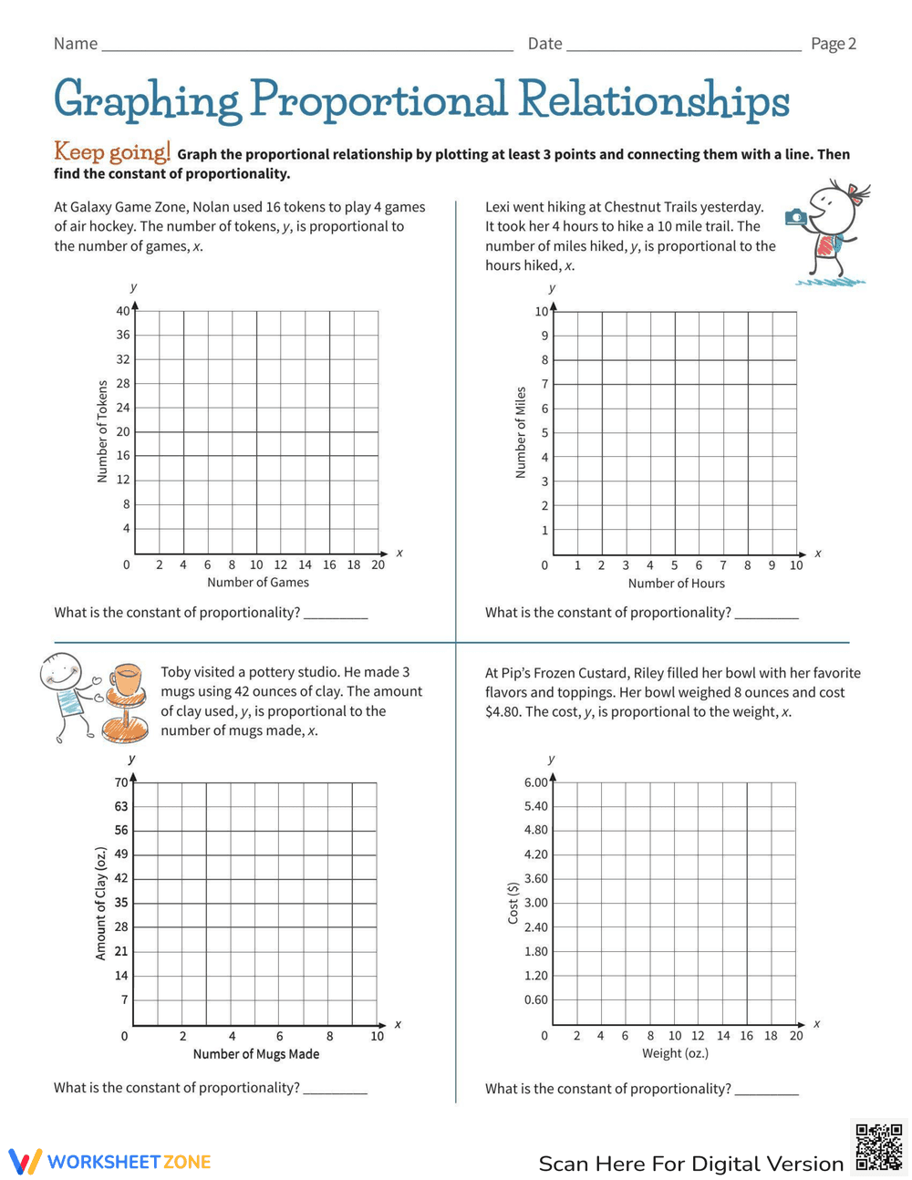 Explore Graphing Proportional Relationships Worksheet - Page 2