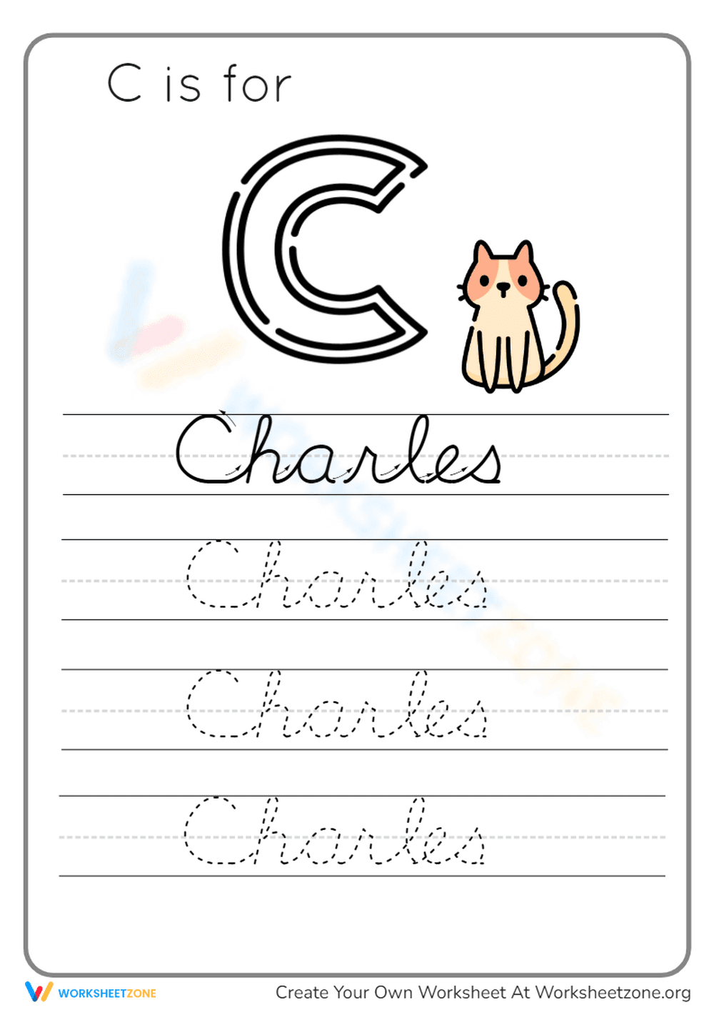 C is for... Worksheet - Page 1