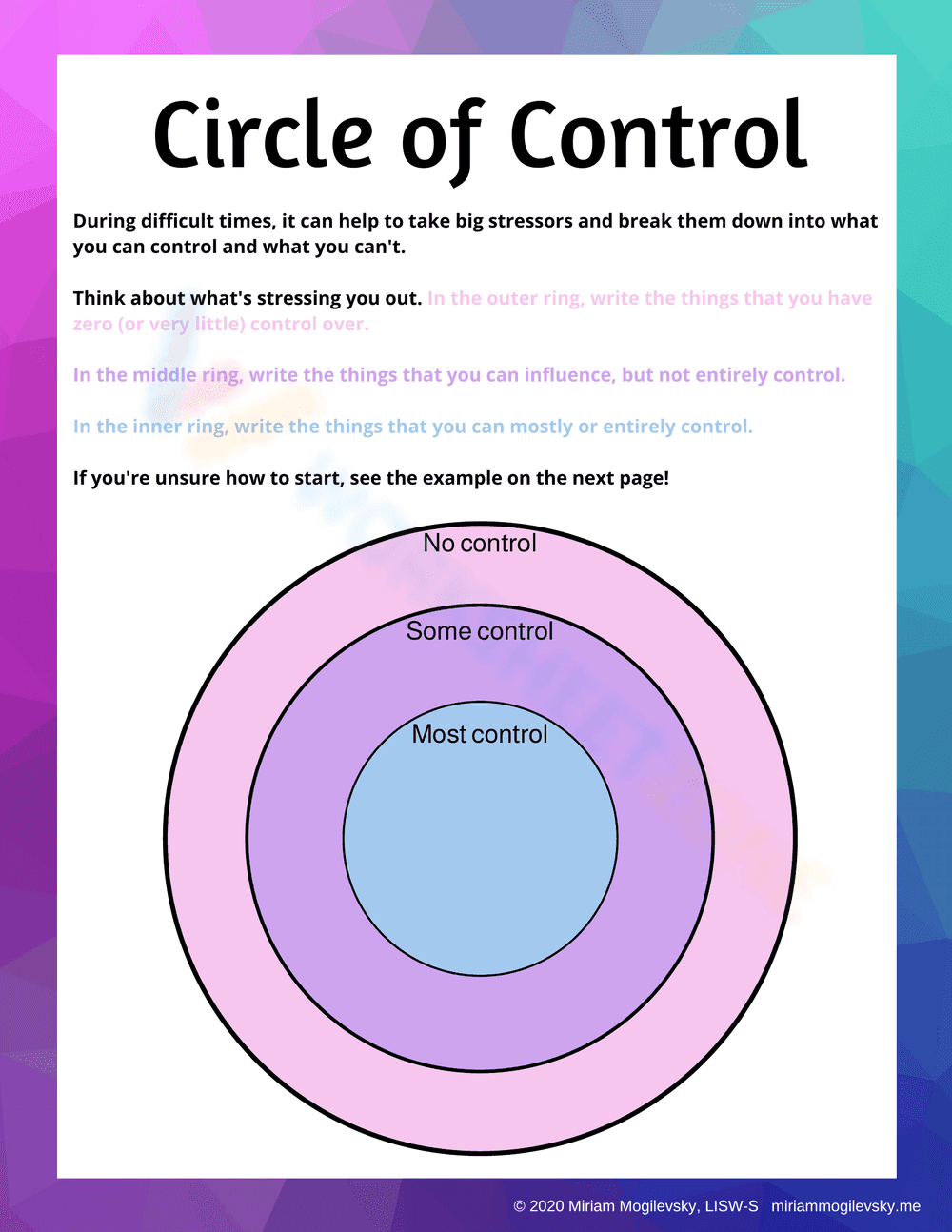 Define Your Circle of Control - Page 1