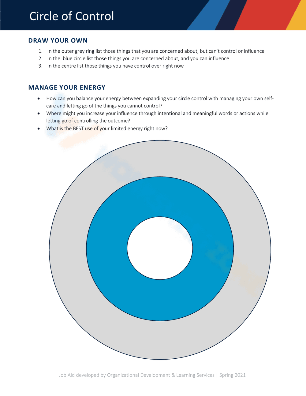 Circle of control Job Aid - Page 2