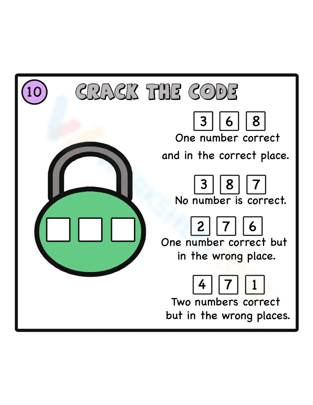 Crack The Code Math - Page 1