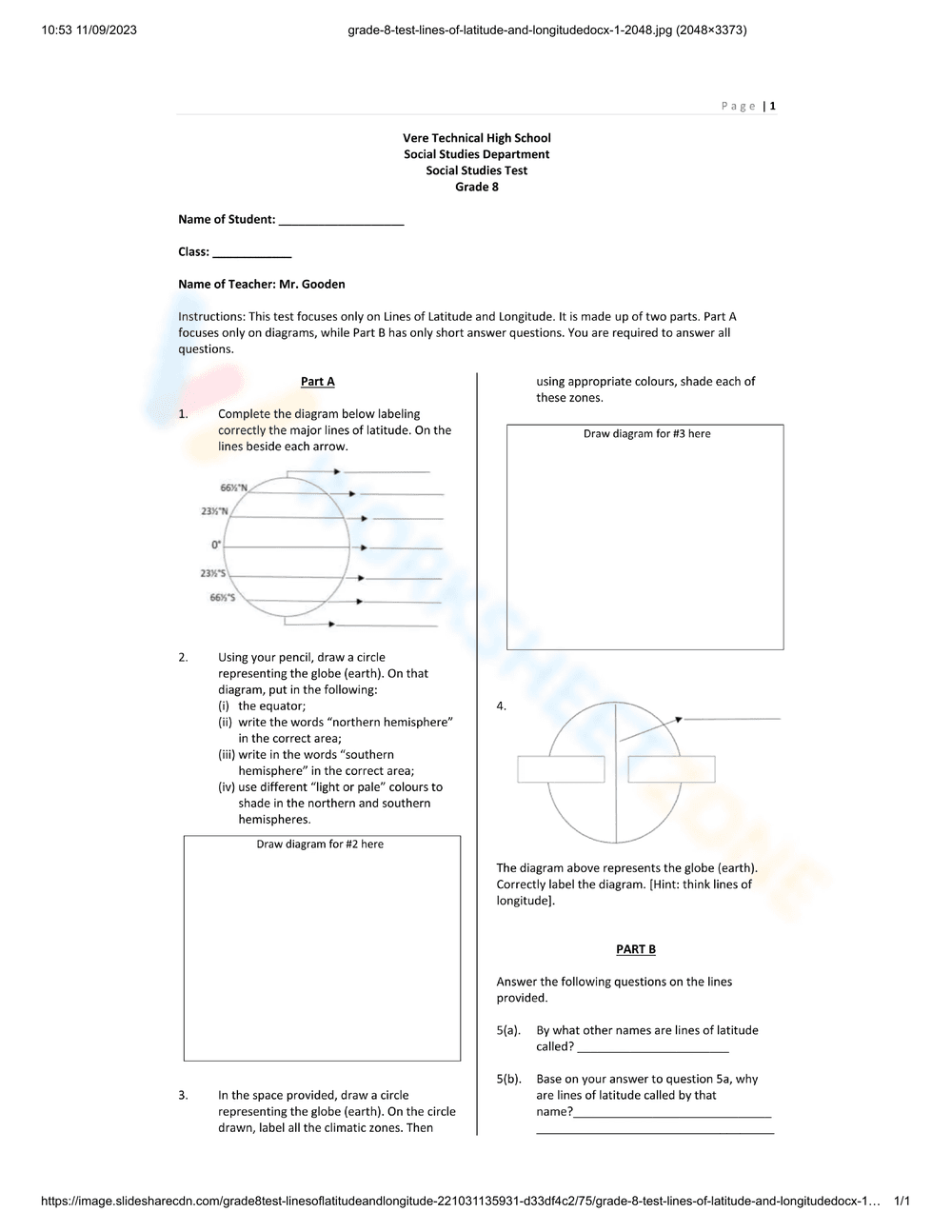 Lines of Latitude and Longitude - Page 1