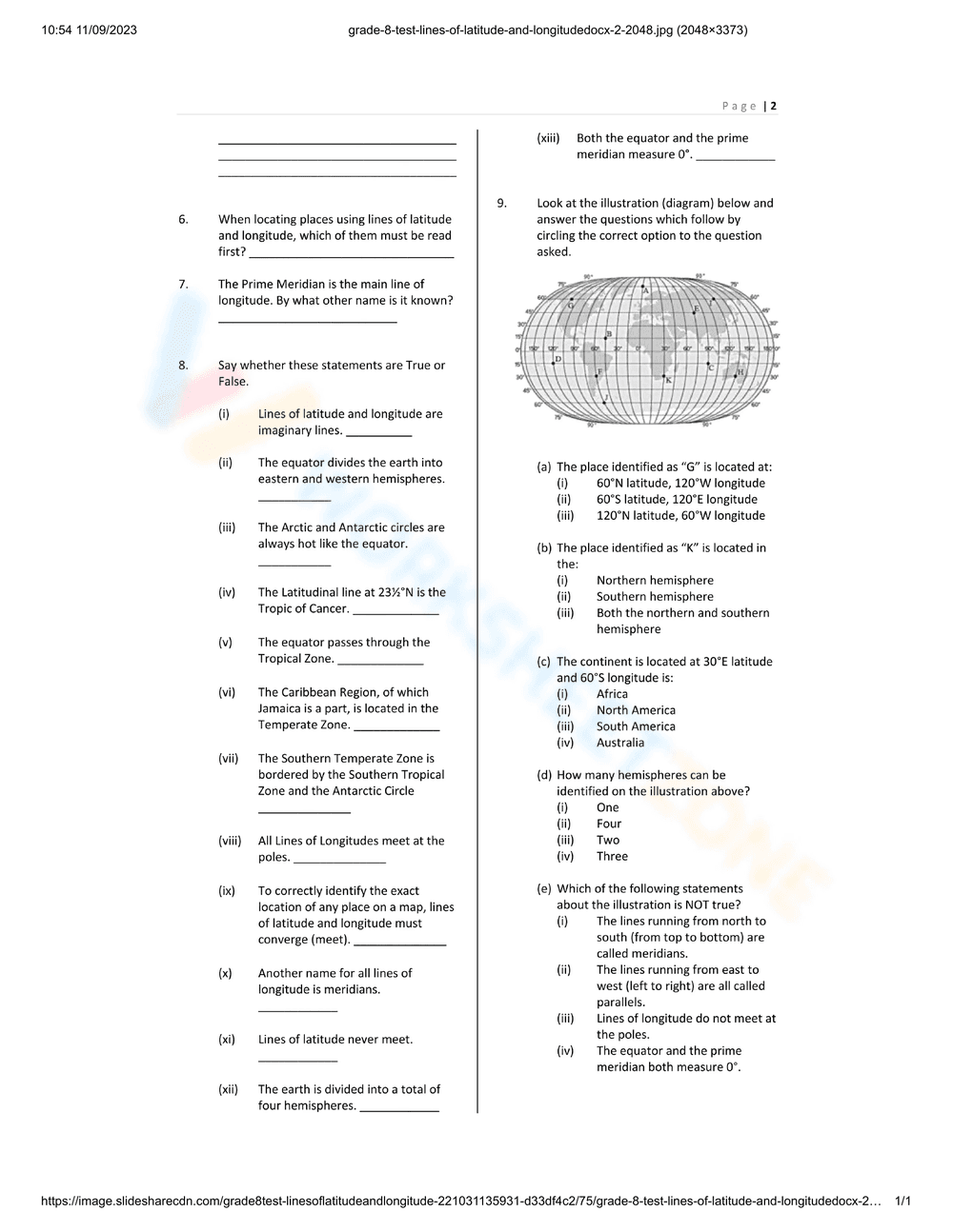 Lines of Latitude and Longitude - Page 2