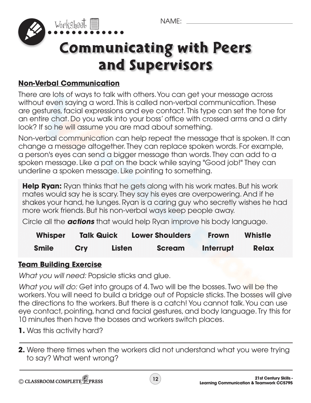 Effective Communication: Peers and Supervisors Guide - Page 2