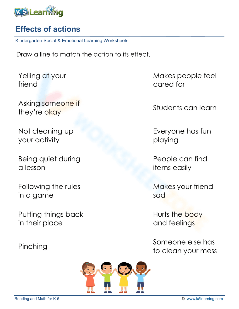 Understanding Effects of Actions: A Worksheet - Page 1