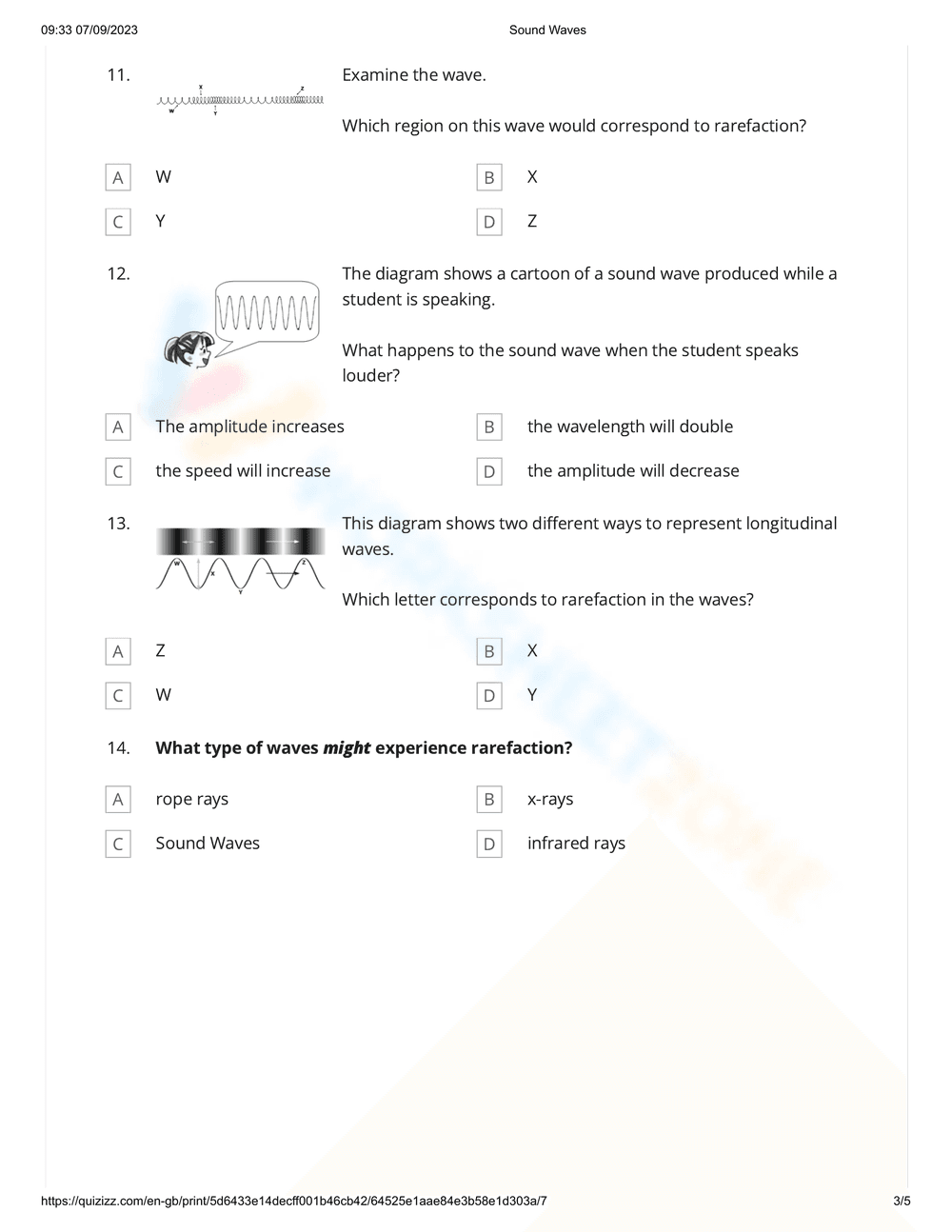 Sound Waves Worksheet for Grade 7 - Page 3