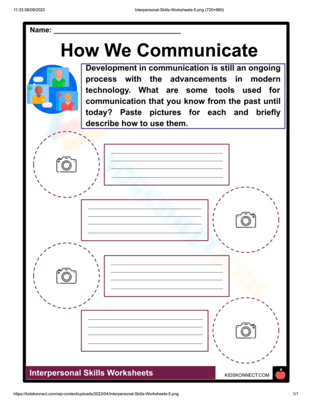 How We Communicate Worksheet - Page 1