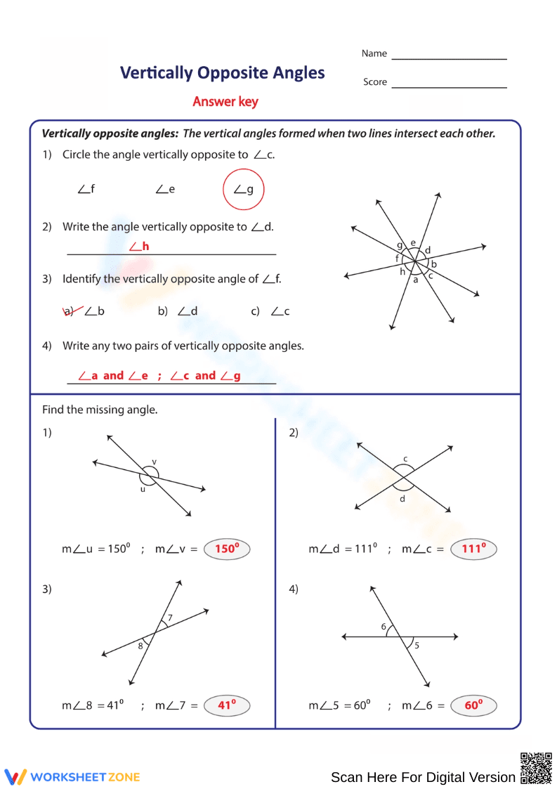 Understanding Vertically Opposite Angles - Page 2