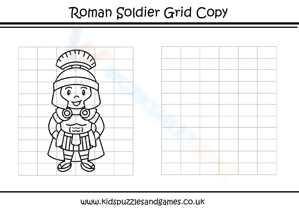 Grid Copy Puzzle: Roman Soldier - Page 1