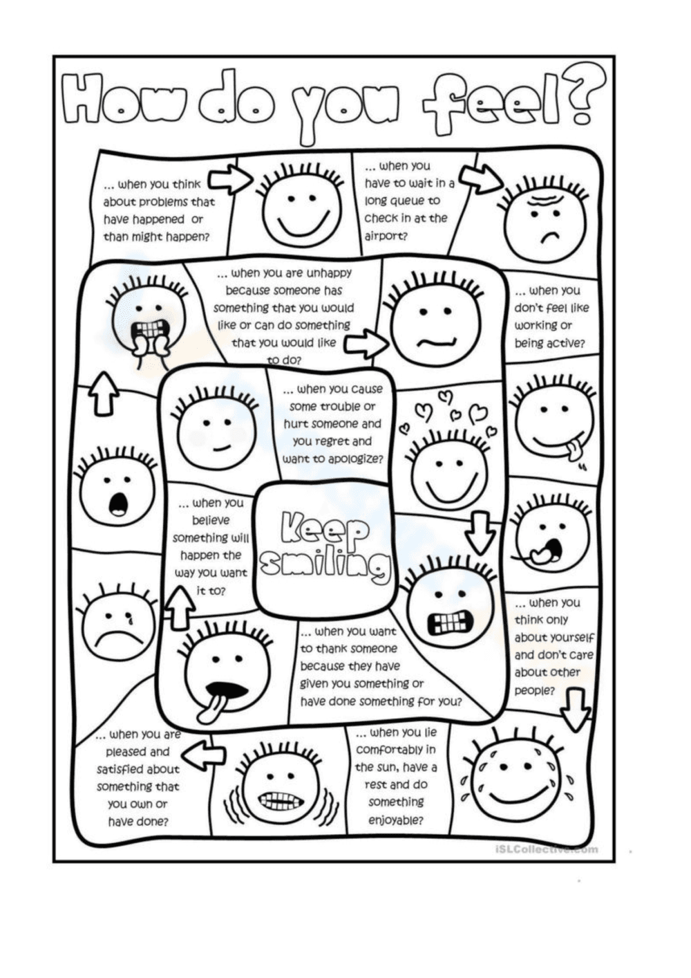 How Do You Feel? Worksheet for Expressing Feelings - Page 1