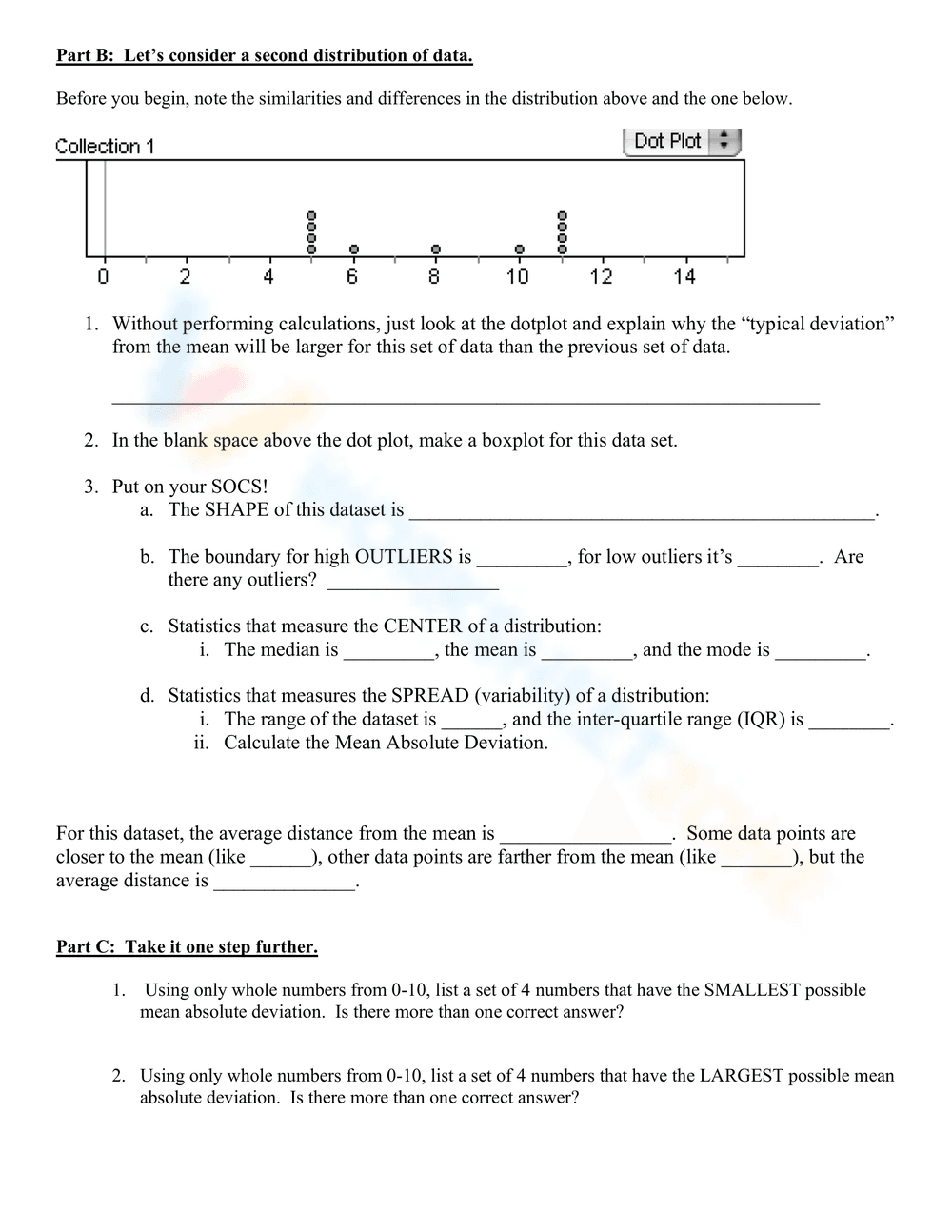 Statistics Practice: Mean Absolute Deviation Worksheet - Page 2