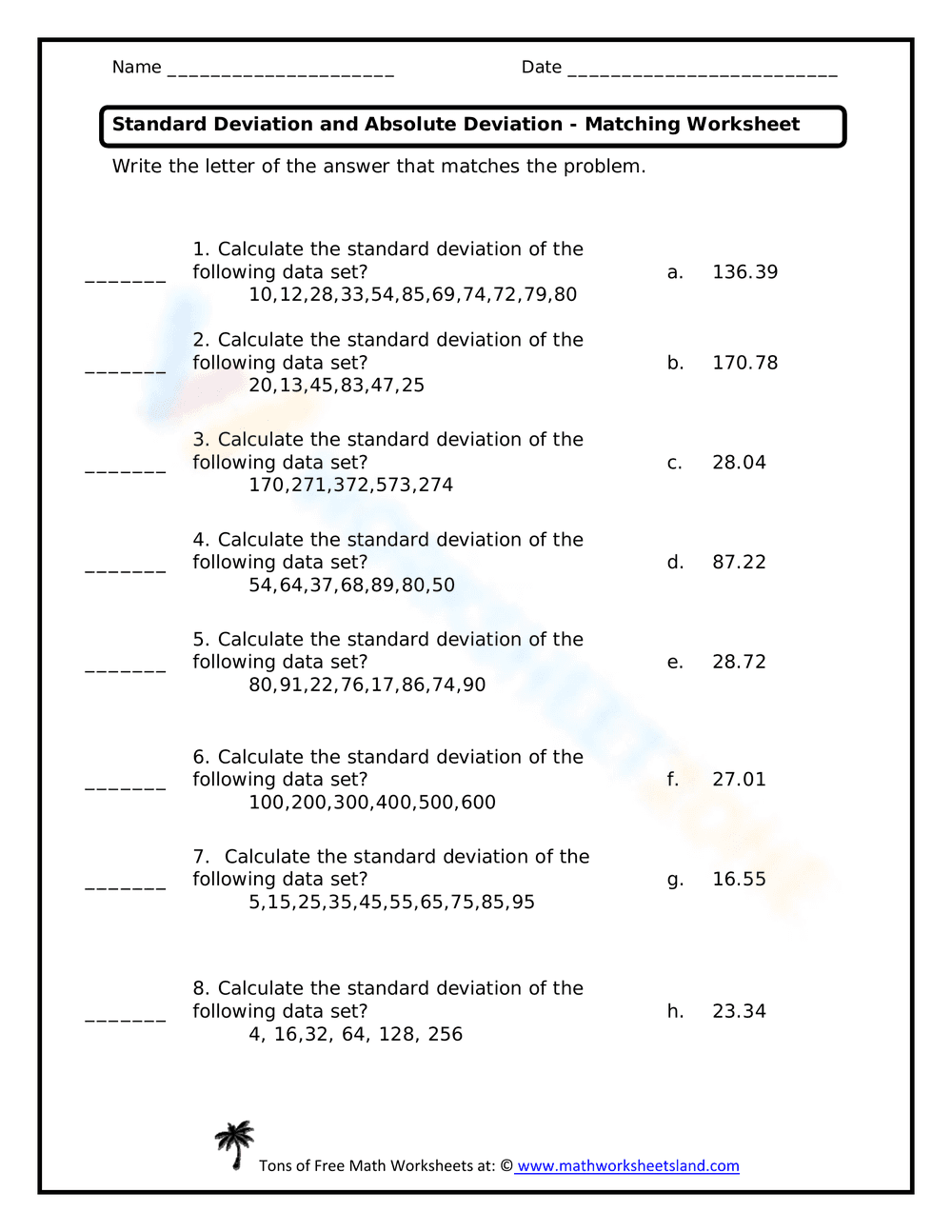 Deviation: Standard Deviation and Absolute Deviation - Page 1