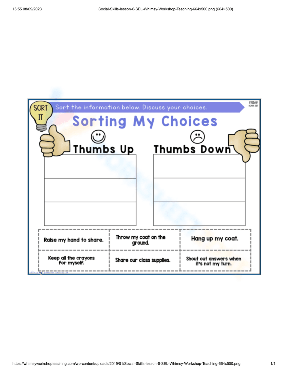 Sorting My Choices - Page 1