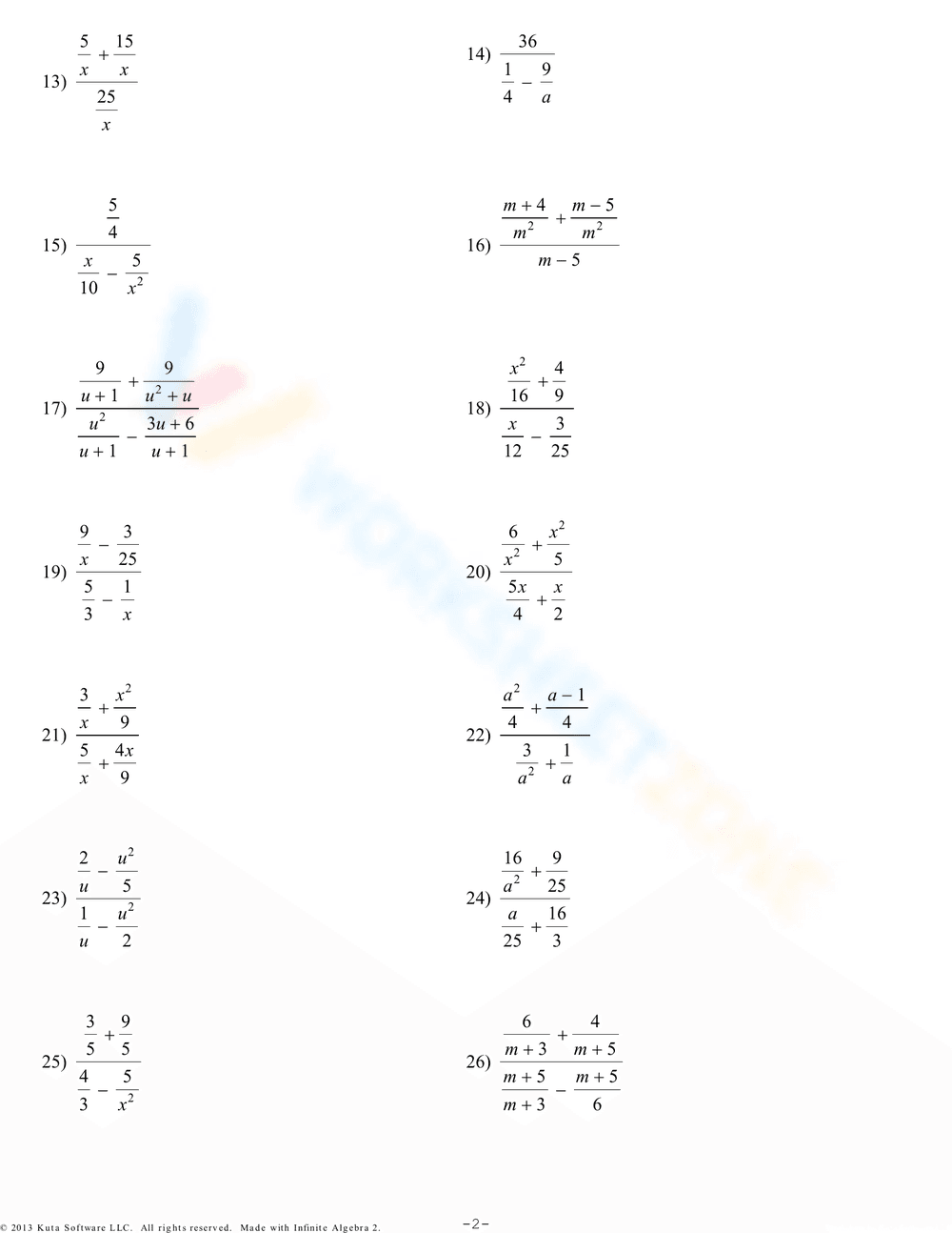 Simplifying Complex Rational Expressions - Page 2