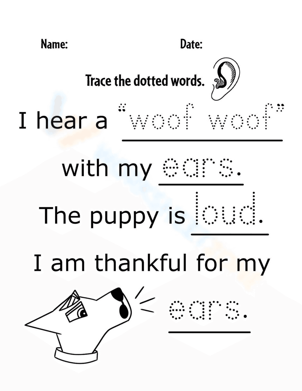 Trace the dotted words - Page 5