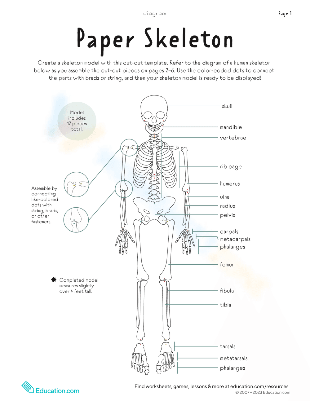 Create a Paper Skeleton: Halloween Craft Activity - Page 1