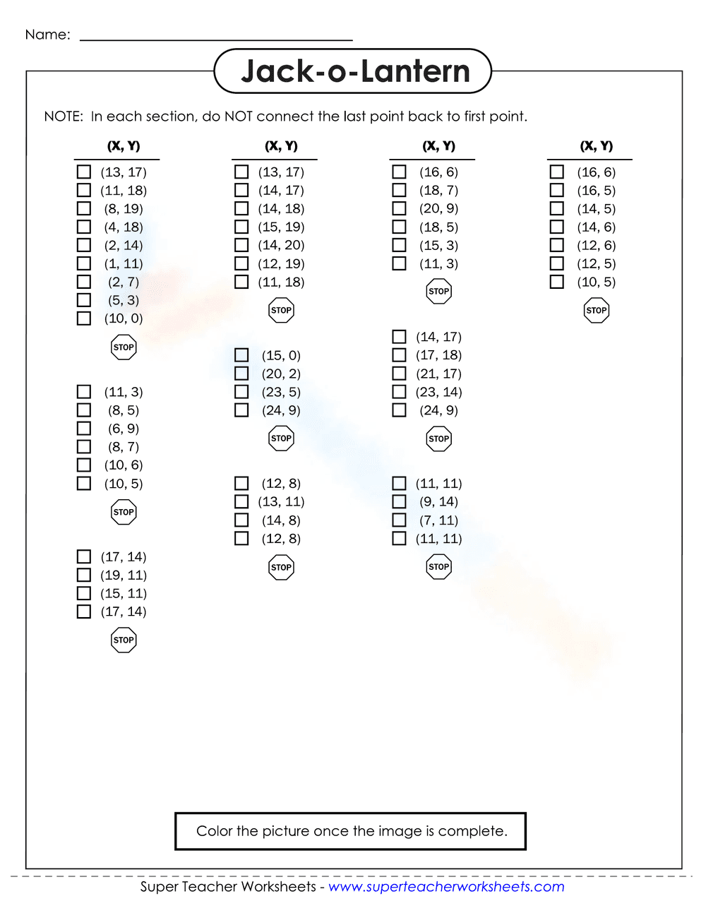 Graph Plot Mystery Picture Pumpkin - Page 1
