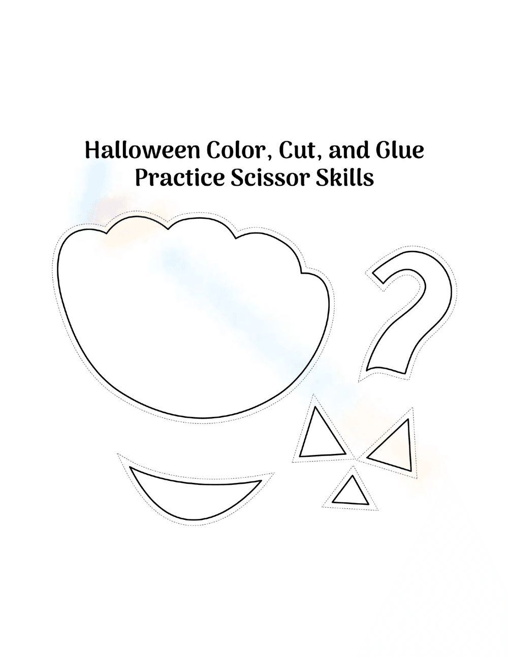 Halloween Scissor Skills Practice Template - Page 1