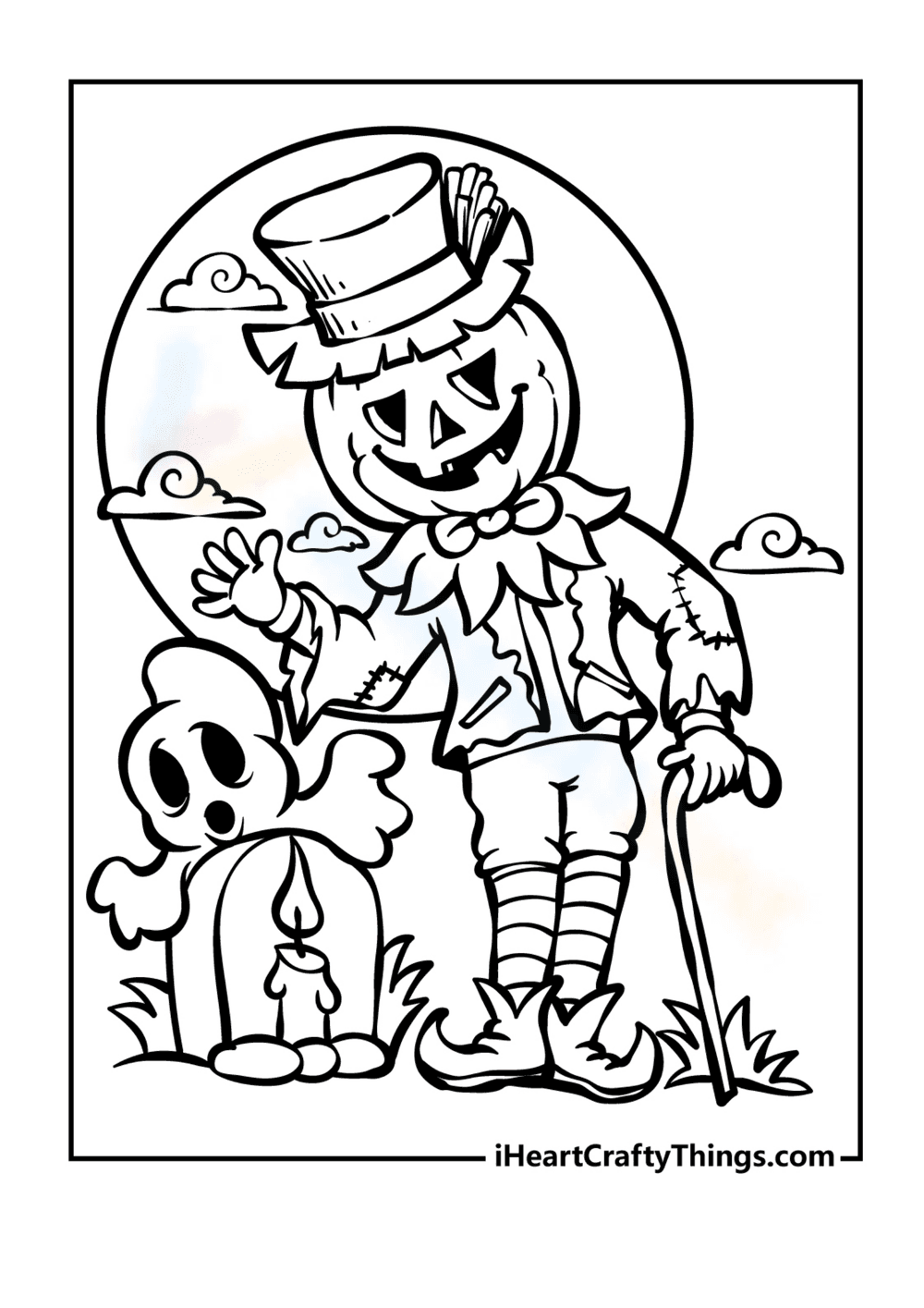 Pumpkin Man Coloring - Page 1