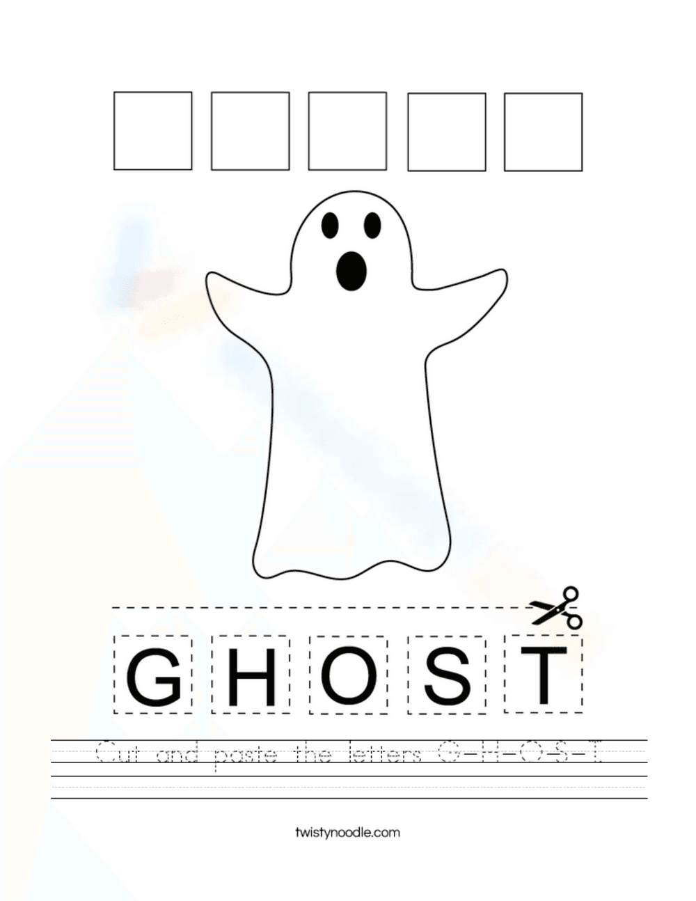 Ghost Cut and Paste Halloween Craft - Page 1