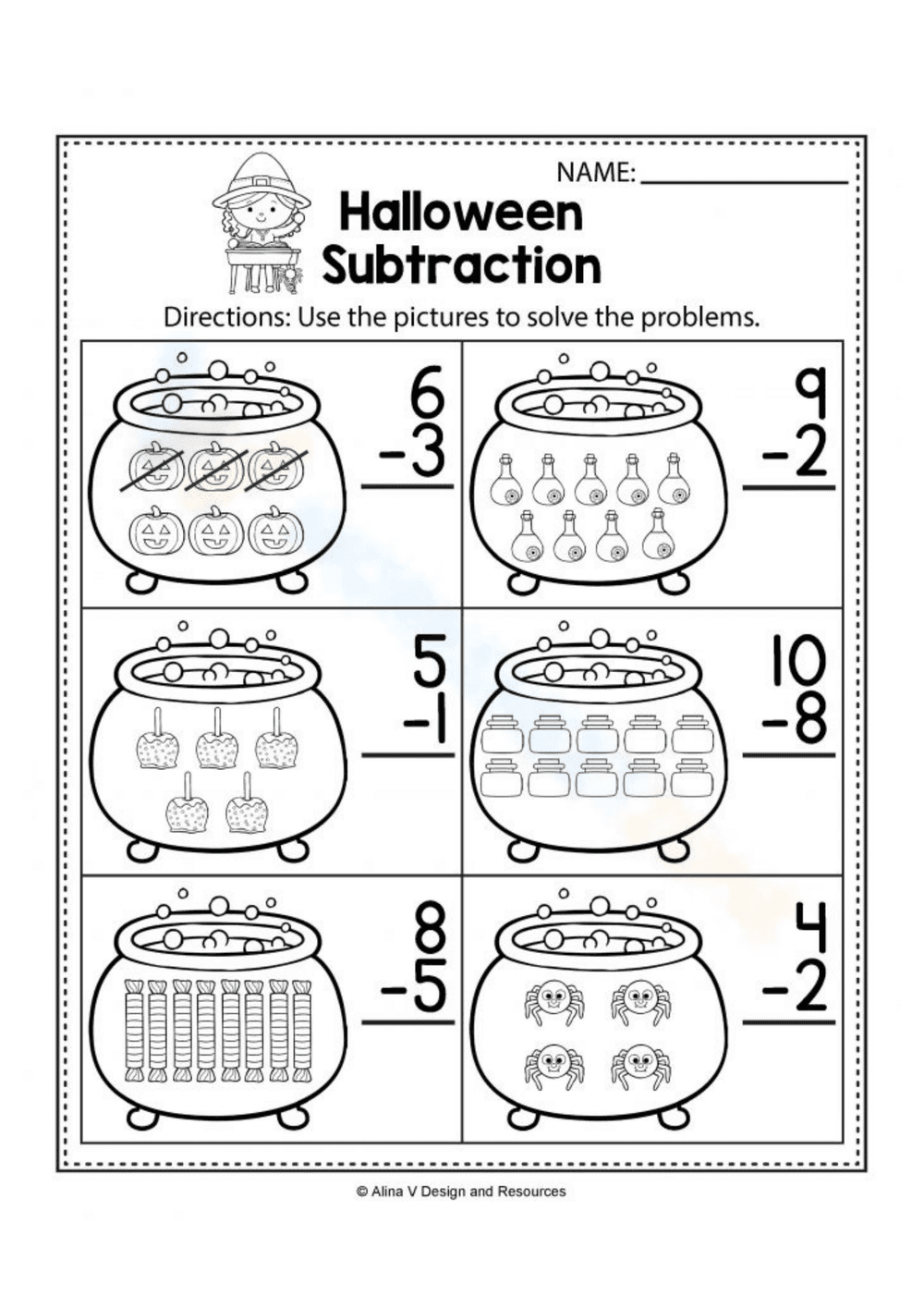Spooky Subtraction: Halloween Math Fun - Page 1