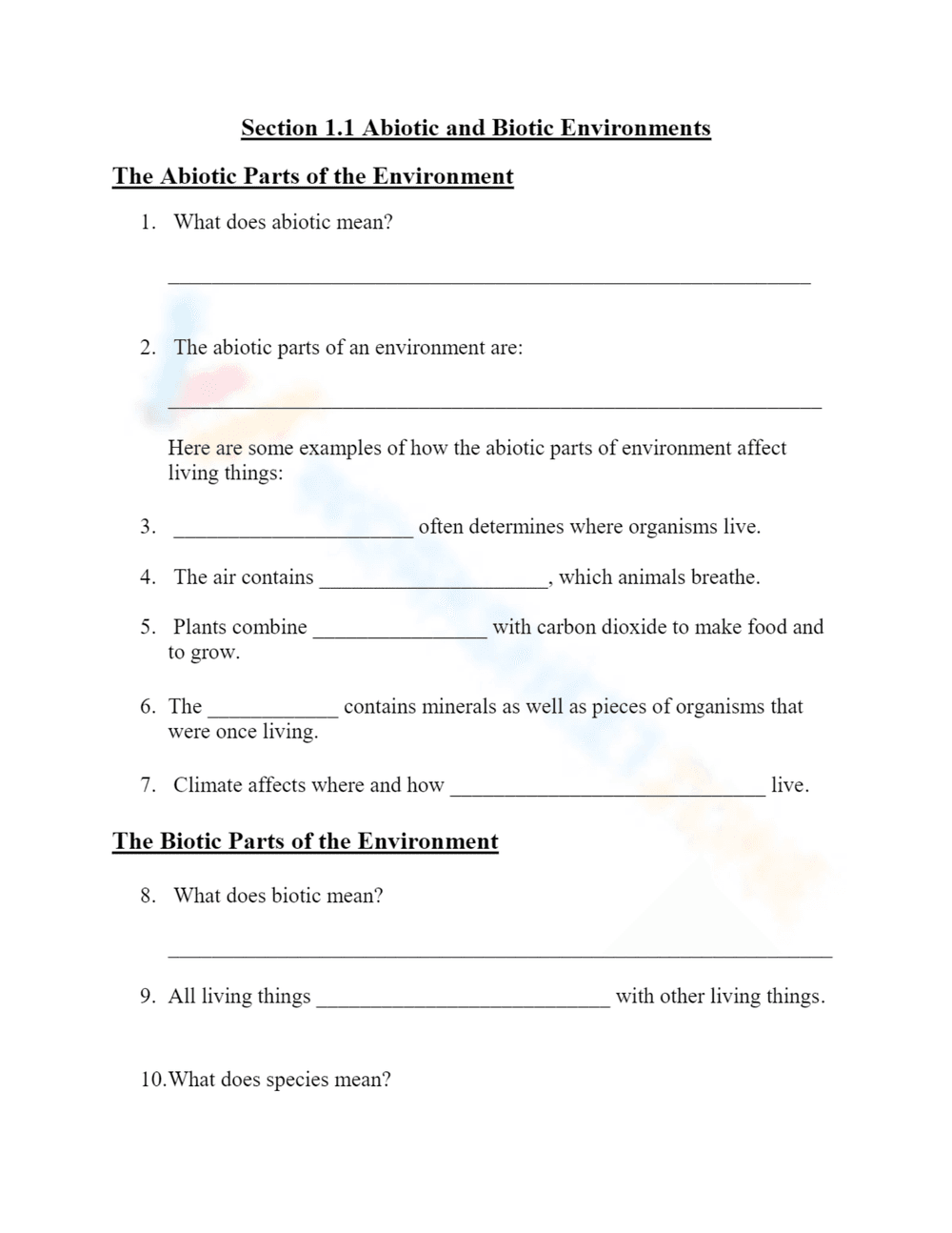 Explore Science: Abiotic & Biotic Worlds - Page 1