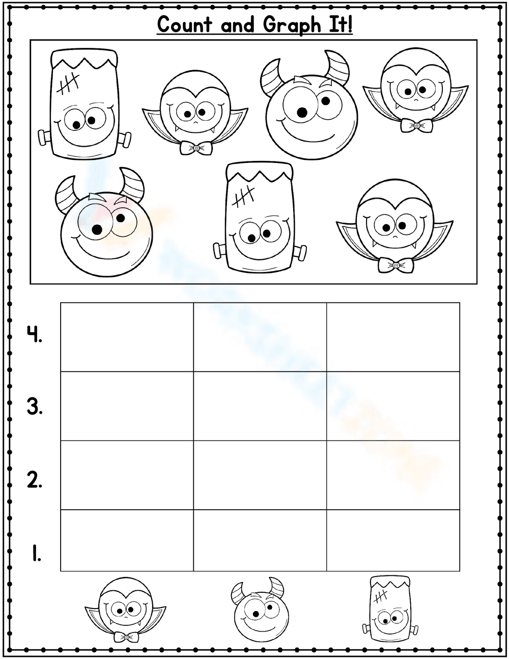 Halloween Count and Graph It Worksheet - Page 1