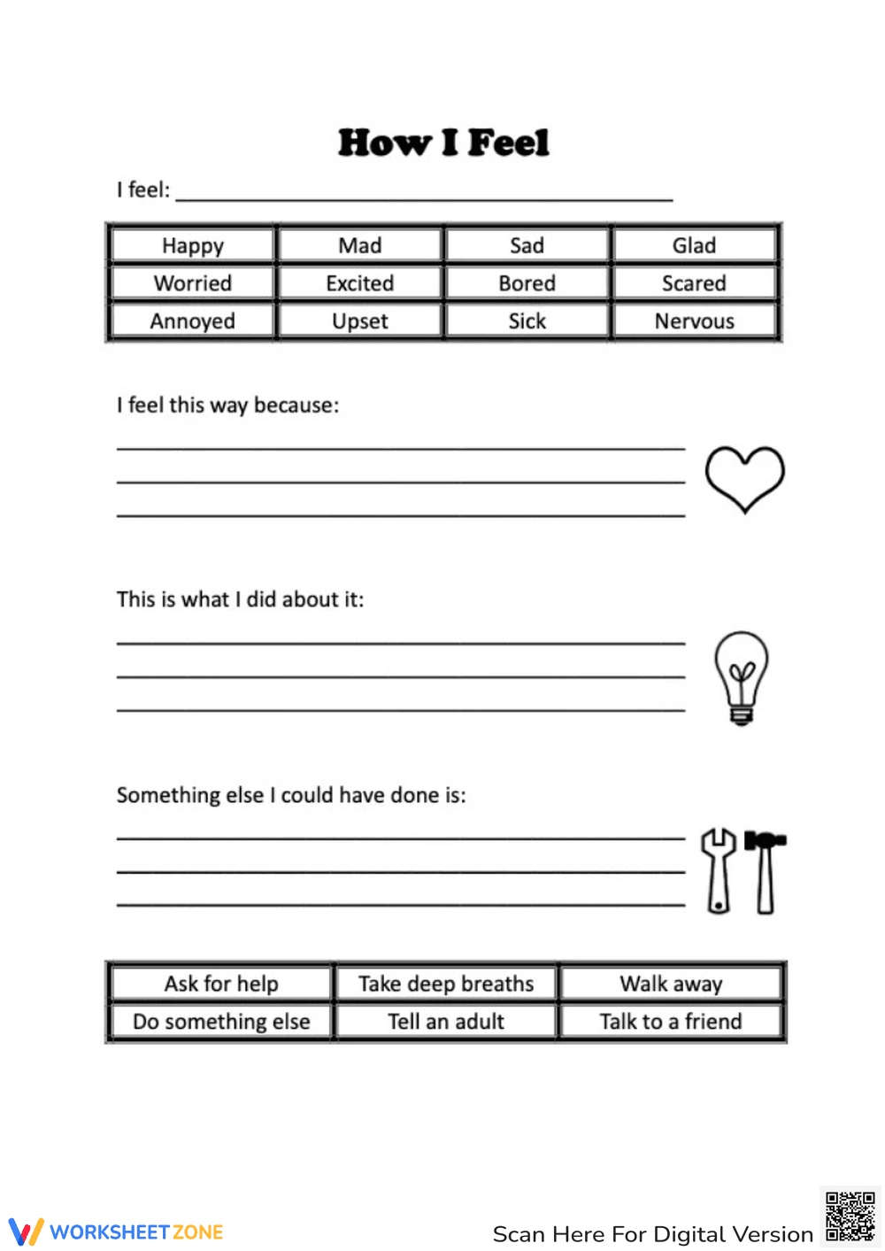 Kids' Activity: Reflect on Feelings and Actions - Page 1