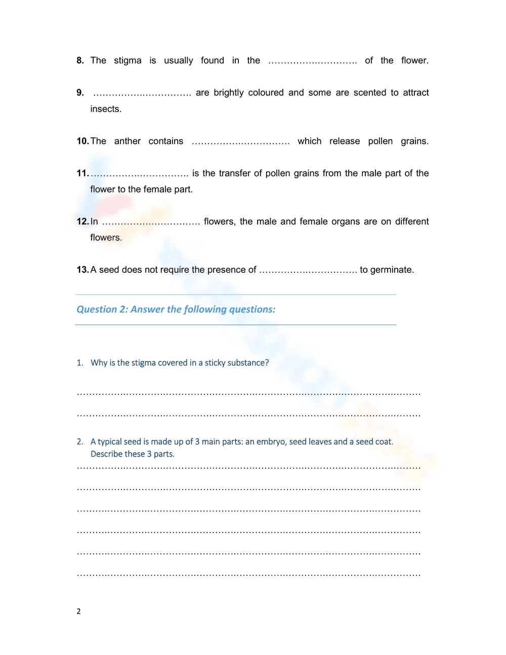 Reproduction in Flowers: Plant Life Cycle - Page 2