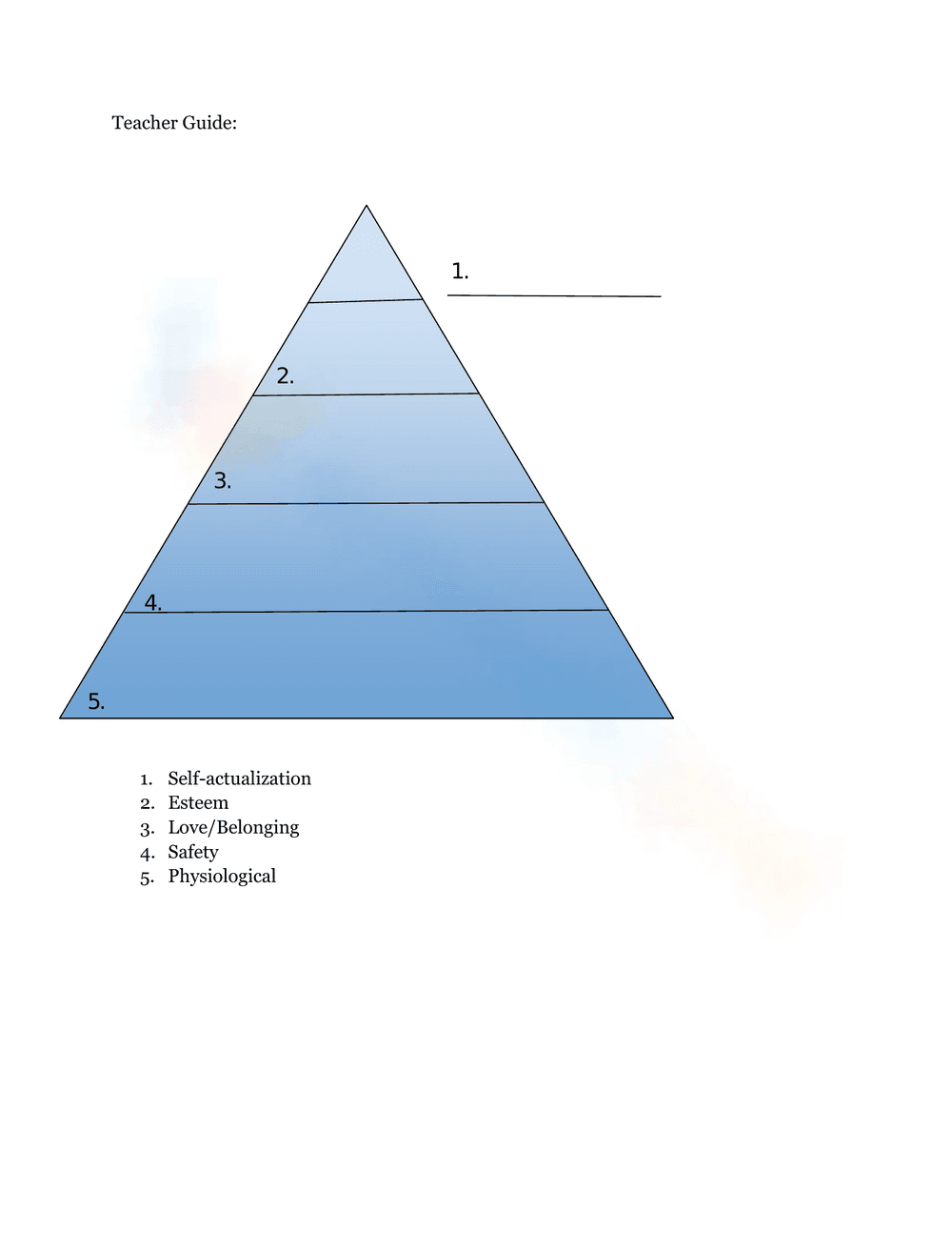 Maslow's Hierarchy of Needs Worksheet - Page 2