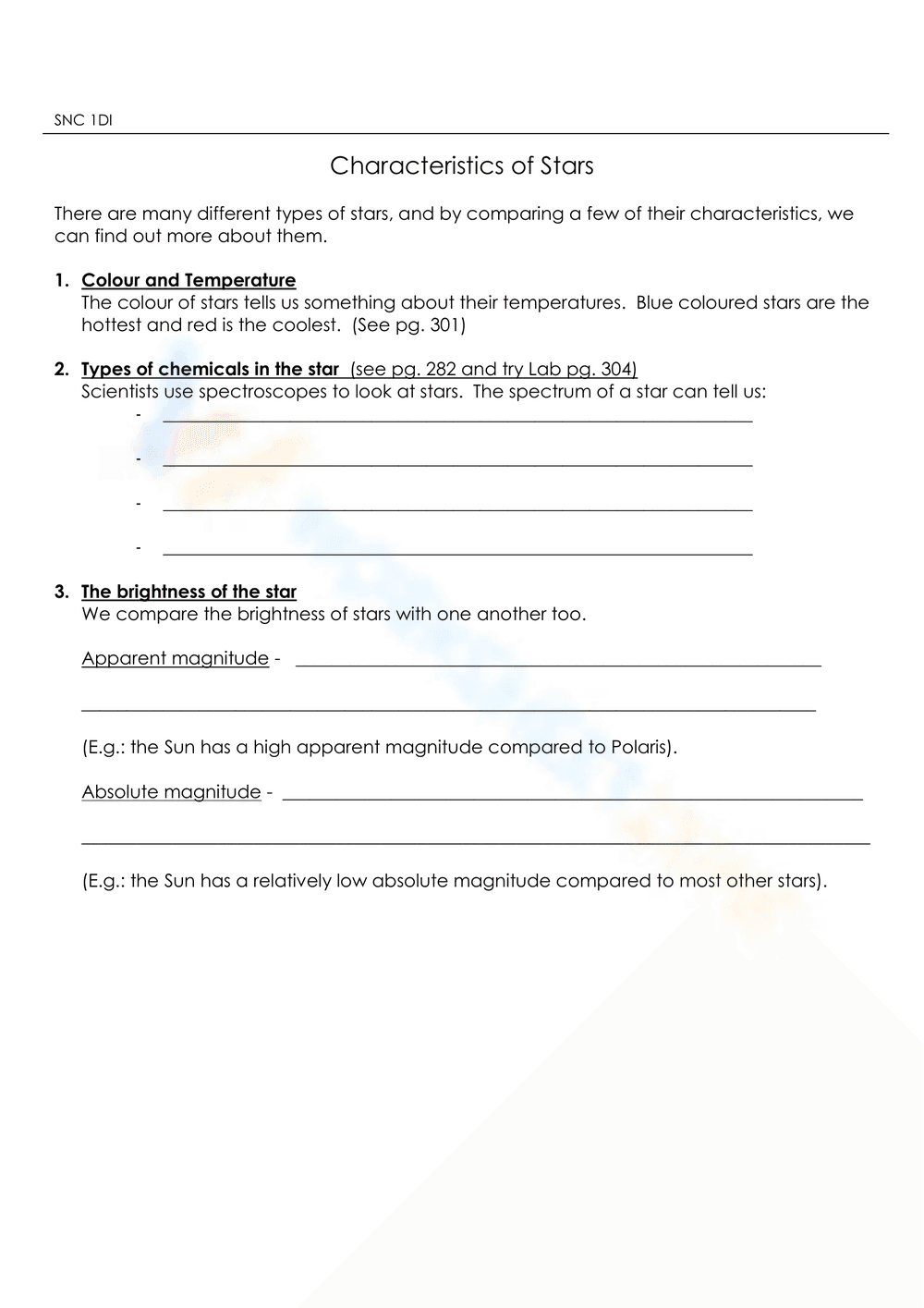 Lifecycle & Characteristics of Stars - Page 2