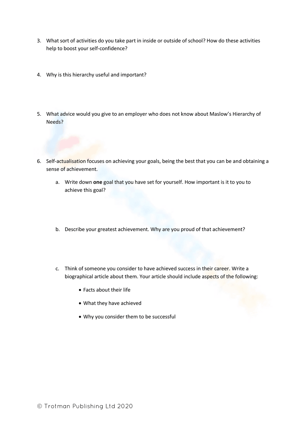 Identifying What You Want Worksheet - Page 2