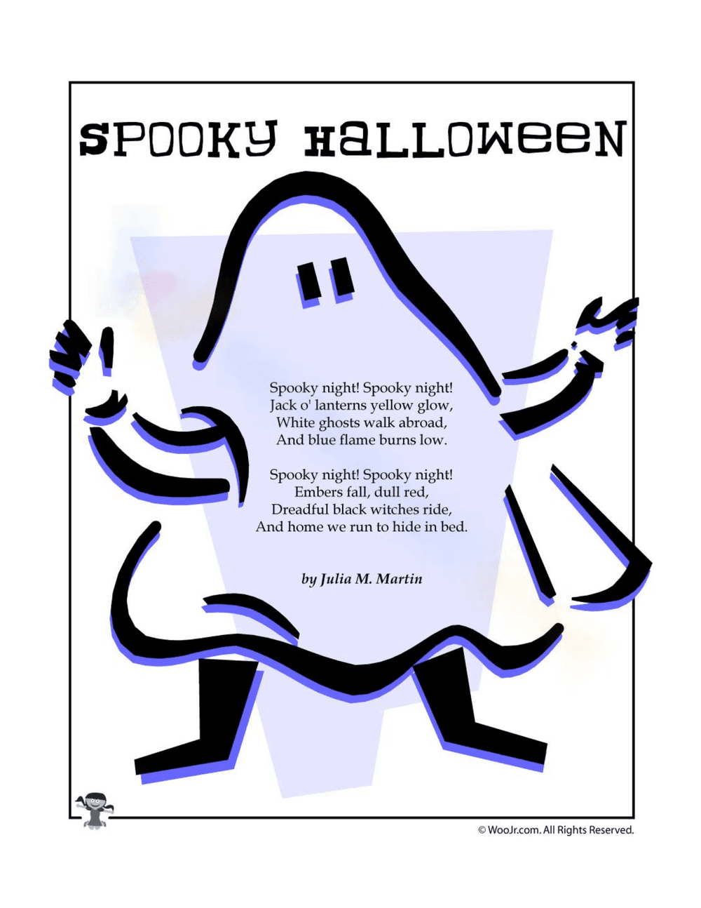 Spooky Halloween Poem Worksheet - Page 1
