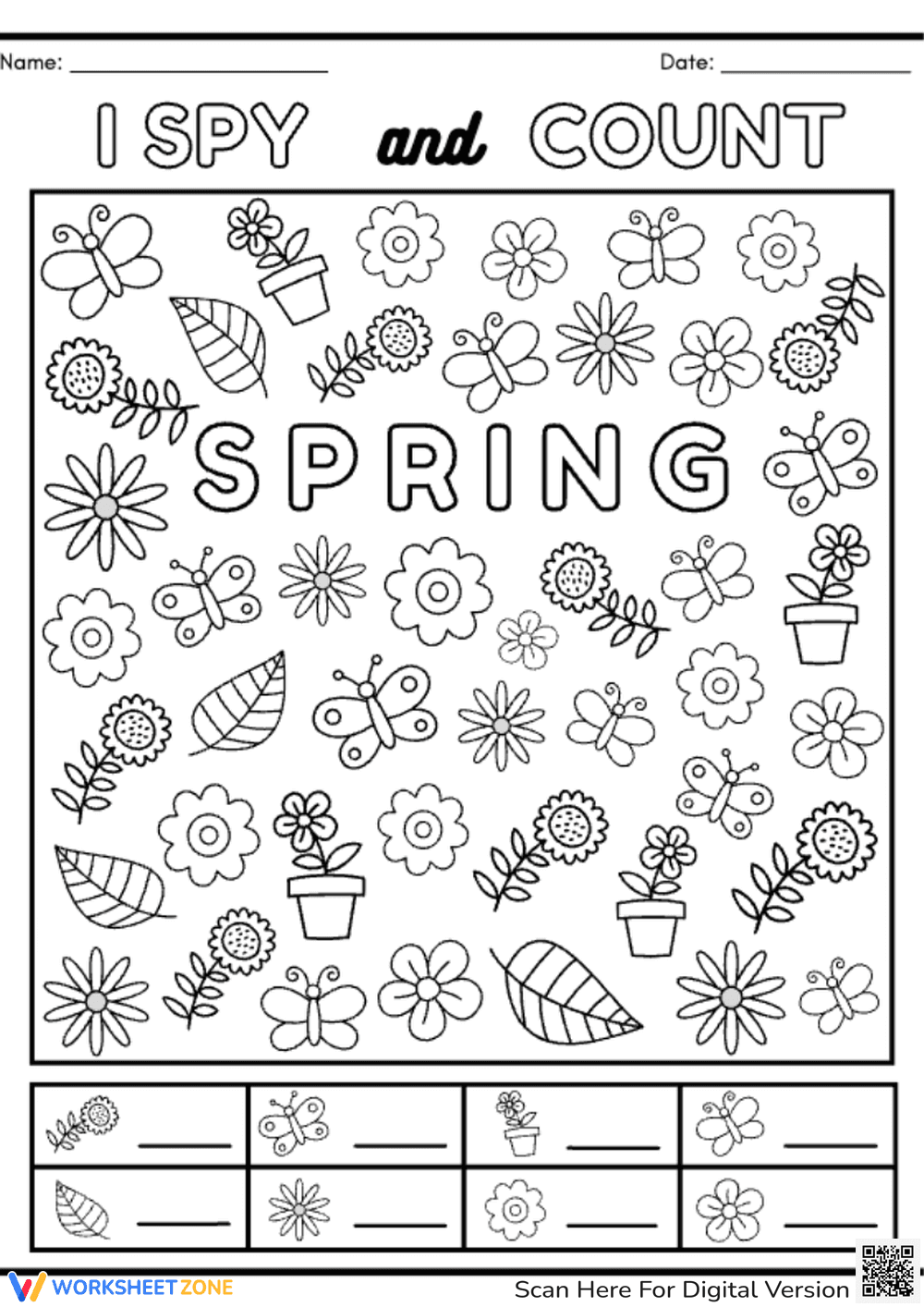 Back to School I Spy Worksheet - Page 1