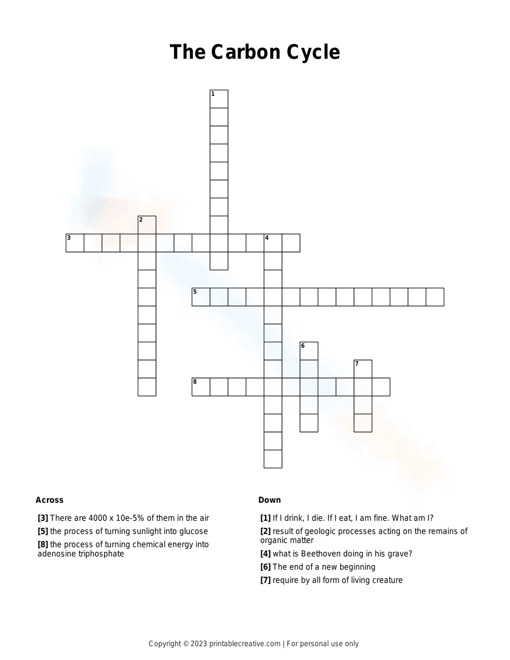 Engaging Carbon Cycle Word Search Worksheet - Page 1