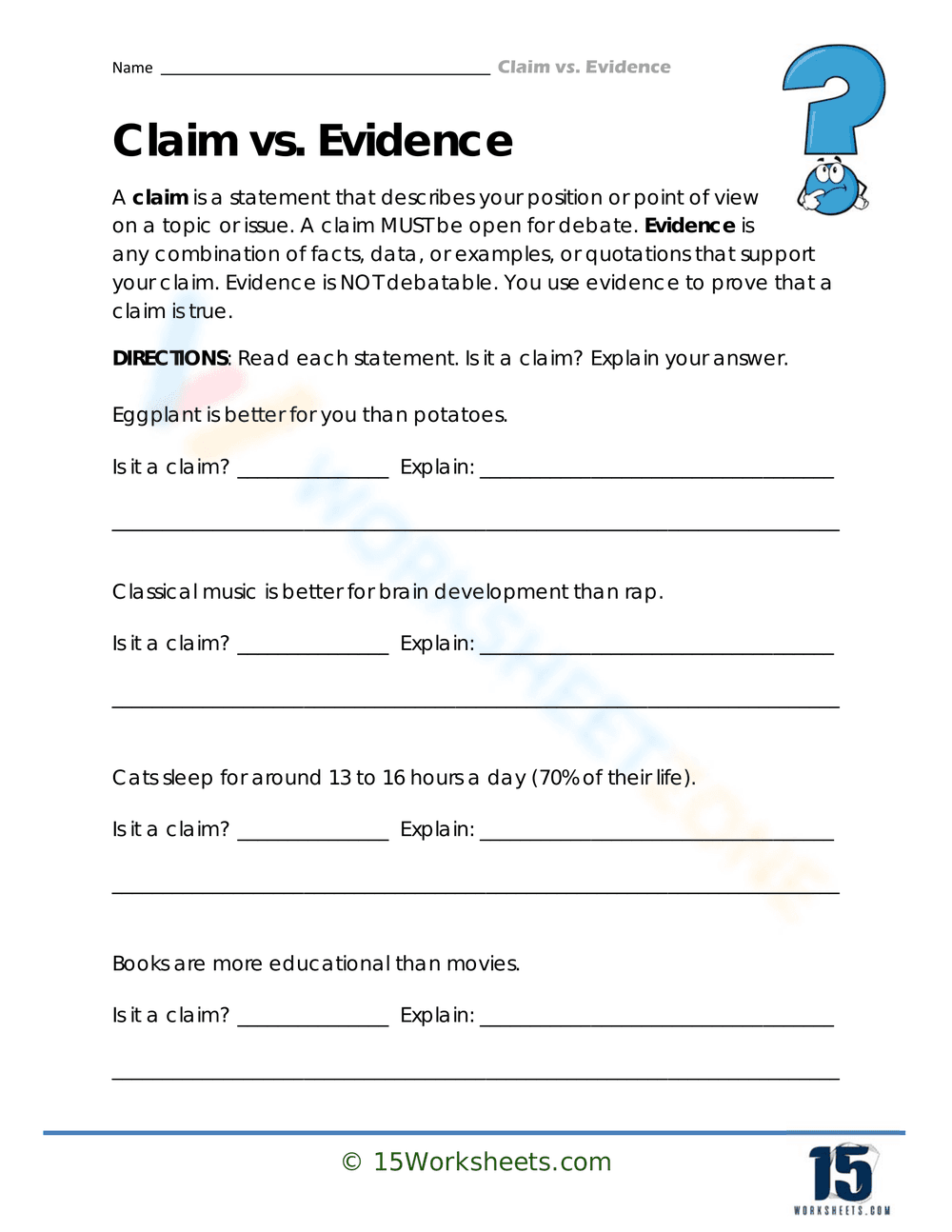 Improve Explanations With This Worksheet - Page 1