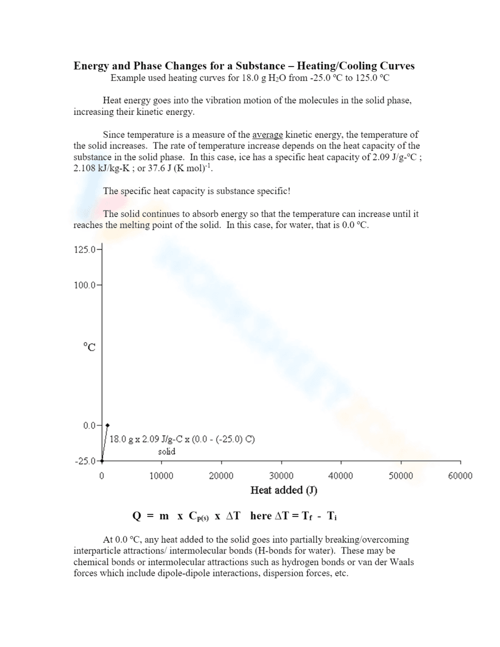 Honors Chemistry: Heating Cooling Curve of Water - Page 1
