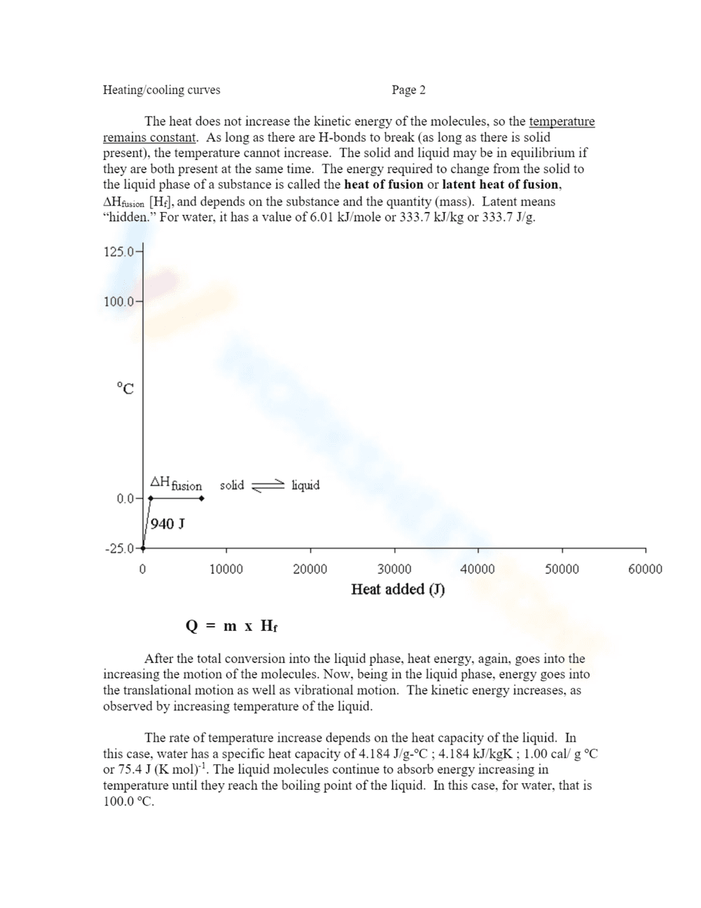 Honors Chemistry: Heating Cooling Curve of Water - Page 2