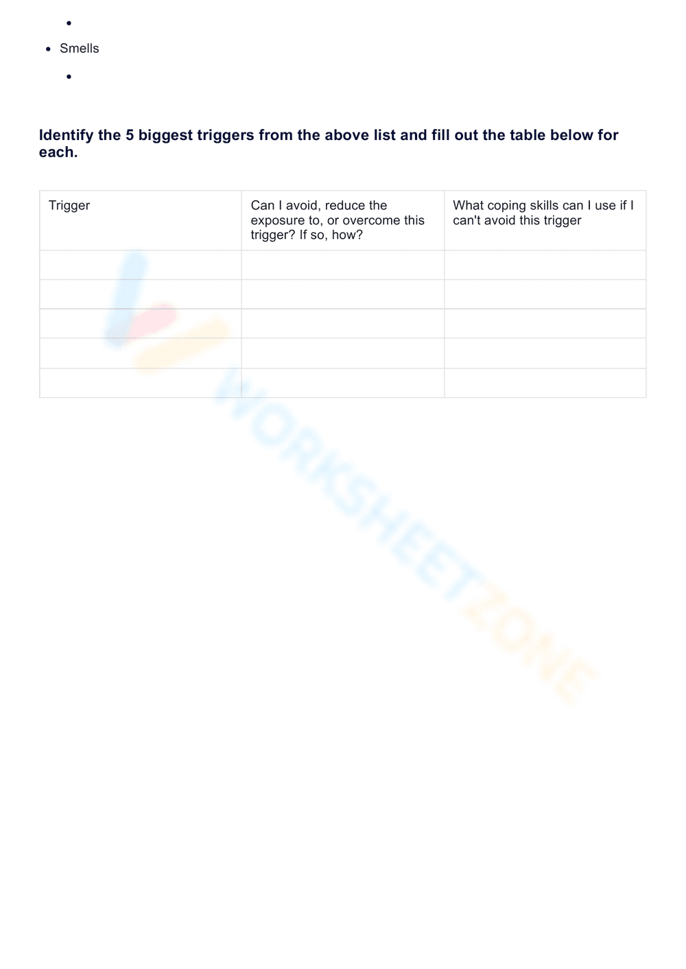 Complete Trauma Worksheet Template - Page 2