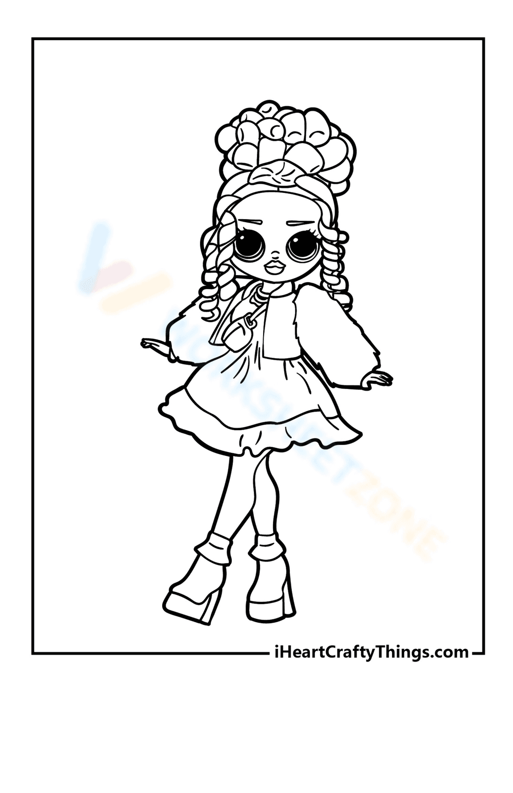 Fun LOL OMG Girl Coloring Page - Page 1