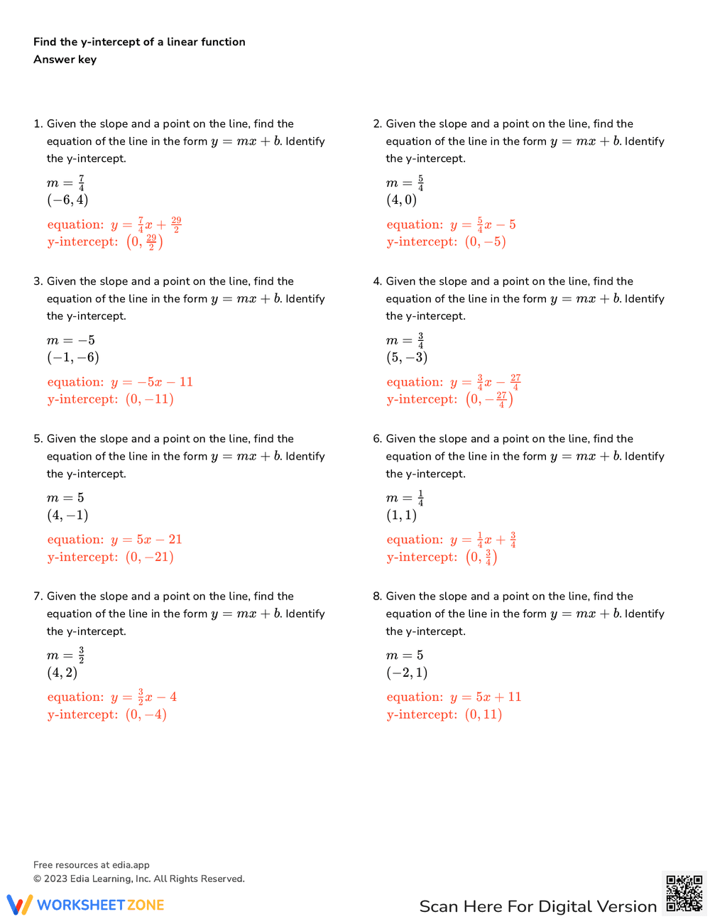 Find the Y-Intercept Worksheet - Page 3