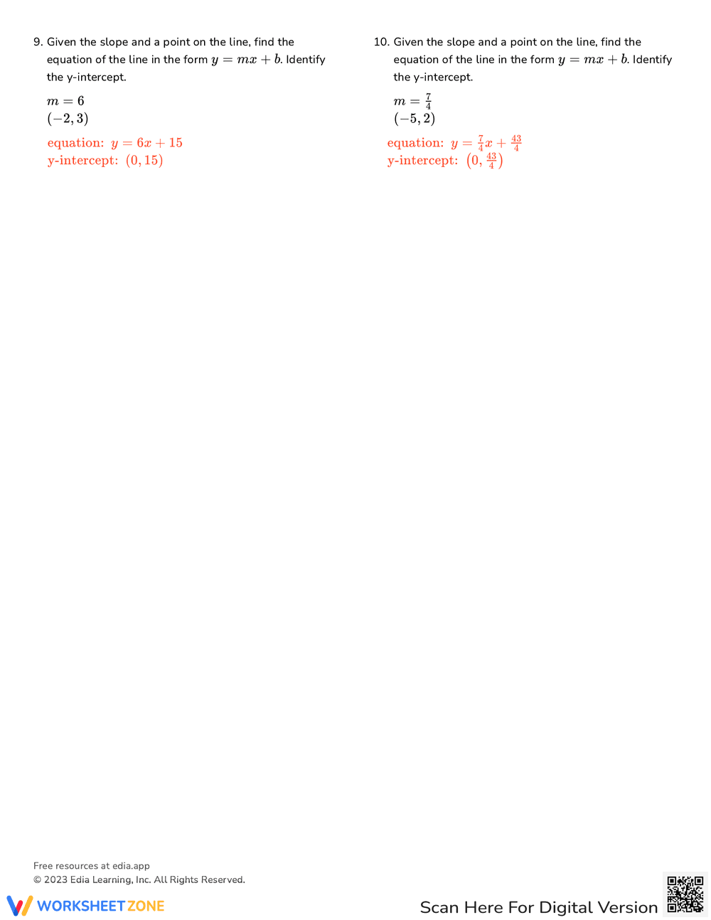 Find the Y-Intercept Worksheet - Page 4