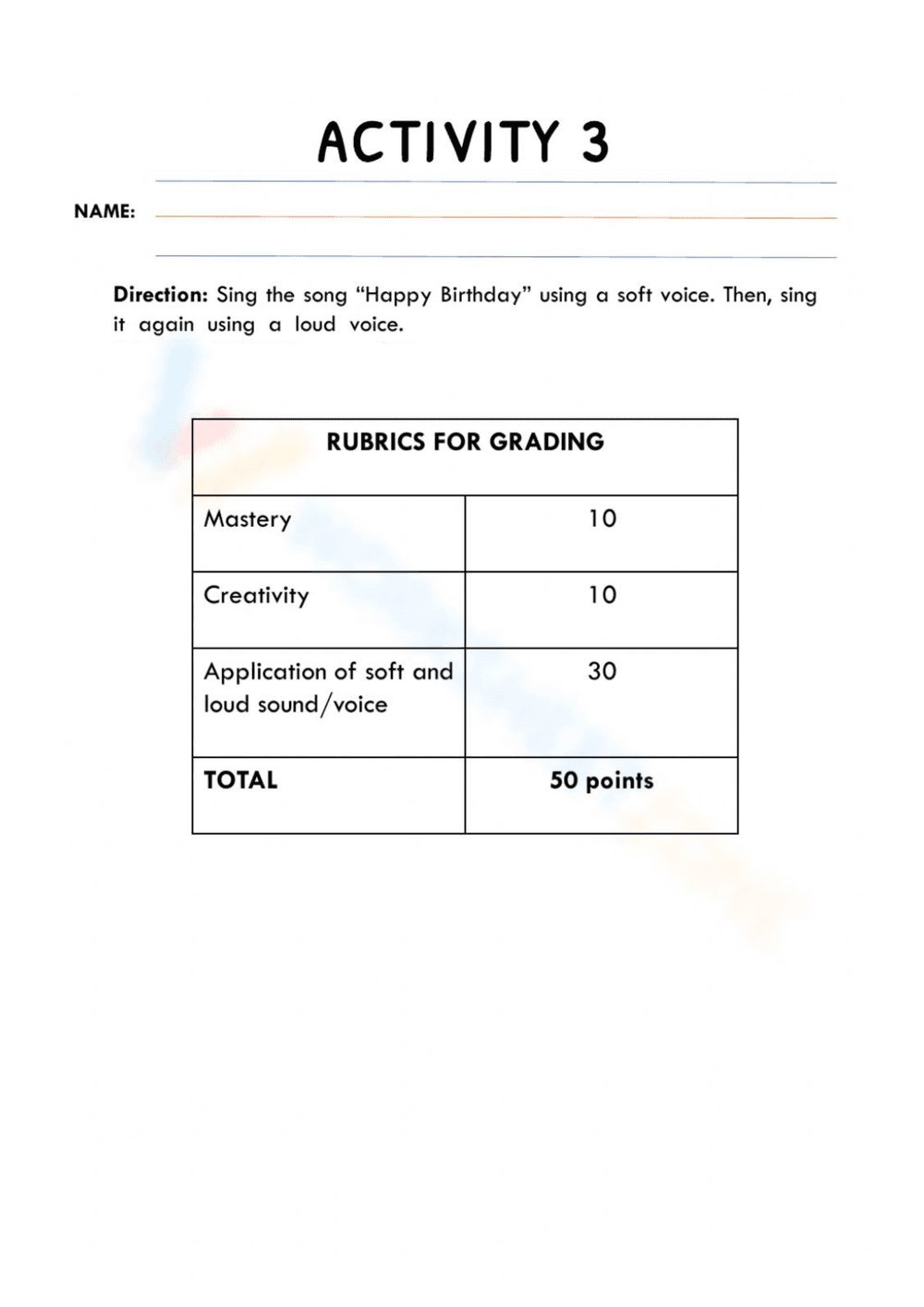 Exploring Loud and Soft Sounds Worksheet - Page 3