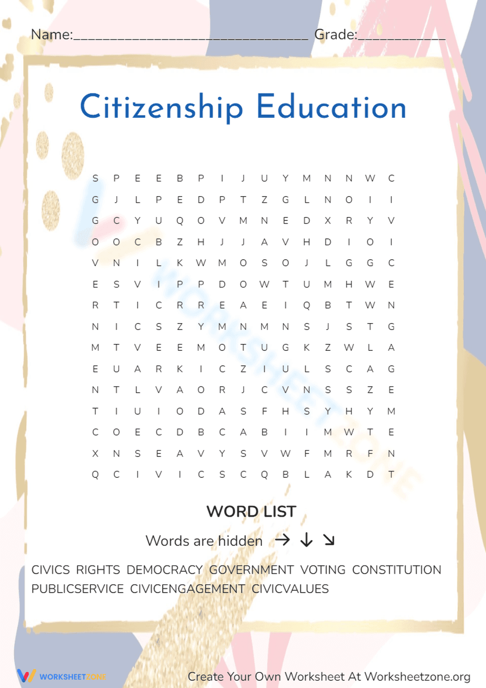 Citizenship Education - Page 1