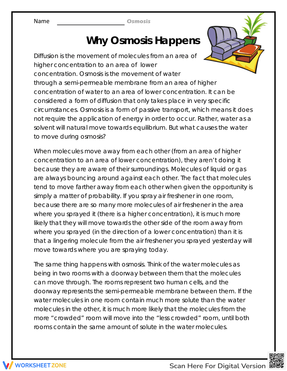 Why Osmosis Happens: Worksheet for Deeper Understanding - Page 1