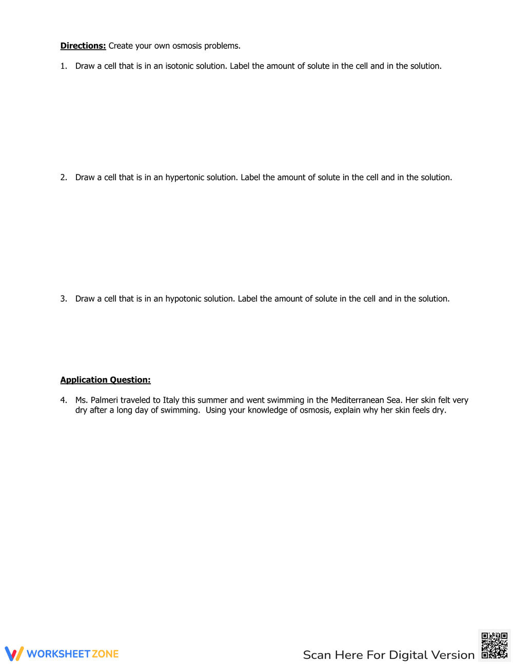 Osmosis Practice Worksheet: Real-World Scenarios - Page 2